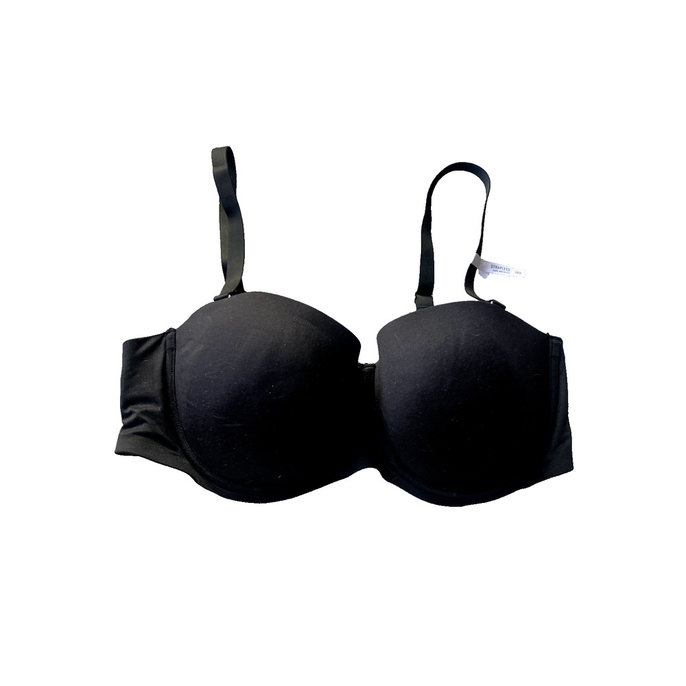 Aerie Strapless Sunnie Bra Size 32D Black Removable Straps Neutral Dressy School